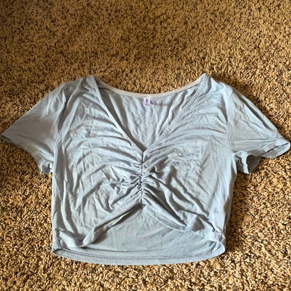 Blue Cropped Shirt - Picture 1 of 1